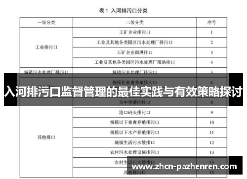 入河排污口监督管理的最佳实践与有效策略探讨