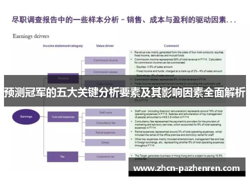 预测冠军的五大关键分析要素及其影响因素全面解析
