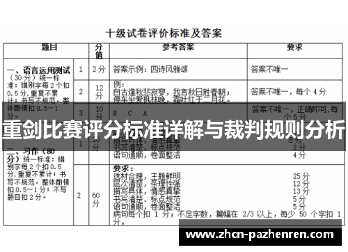 重剑比赛评分标准详解与裁判规则分析